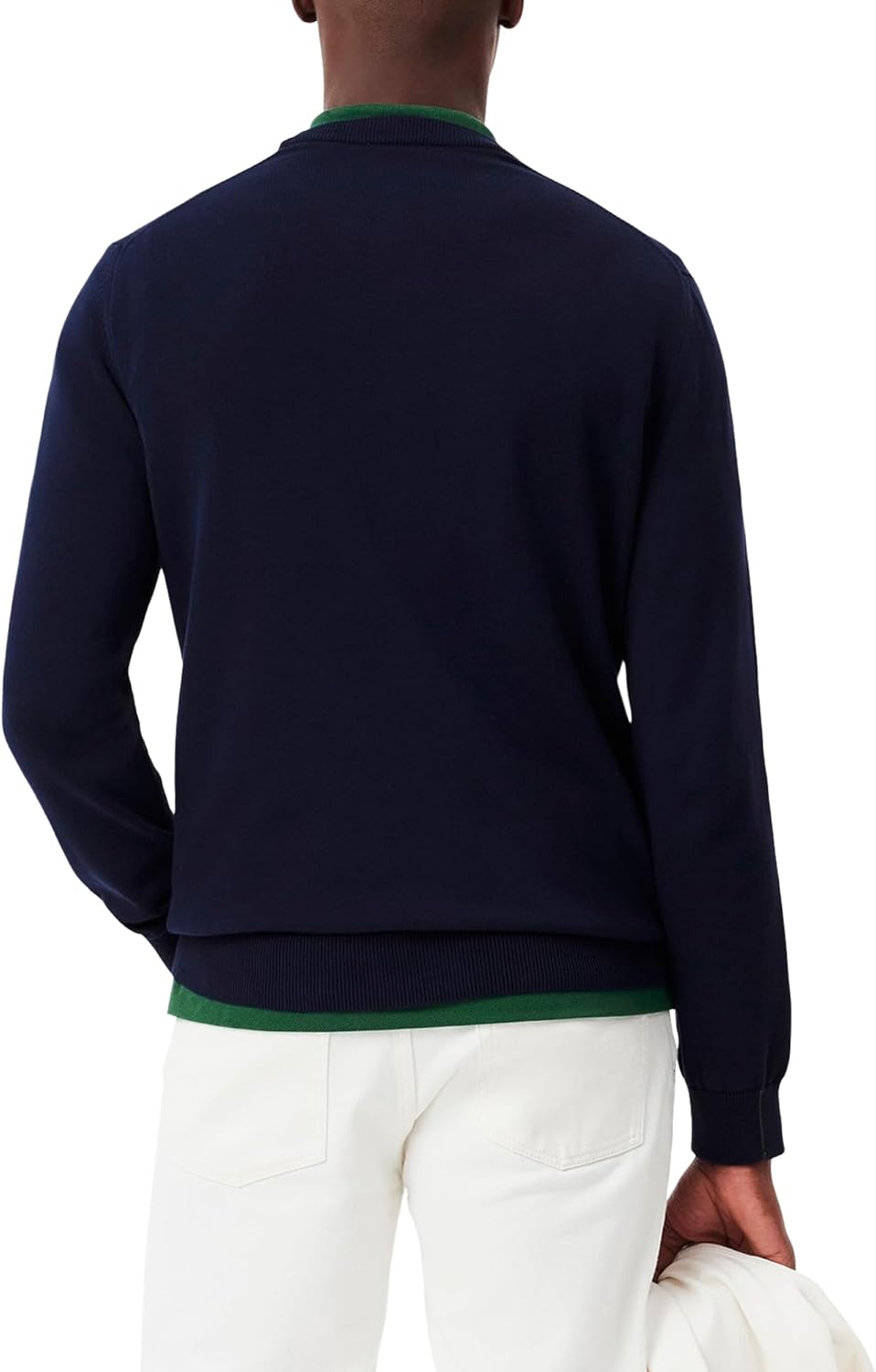 Lacoste мужской свитер с длинным рукавом и круглым вырезом, Regular Fit, Navy Blue — фото 3