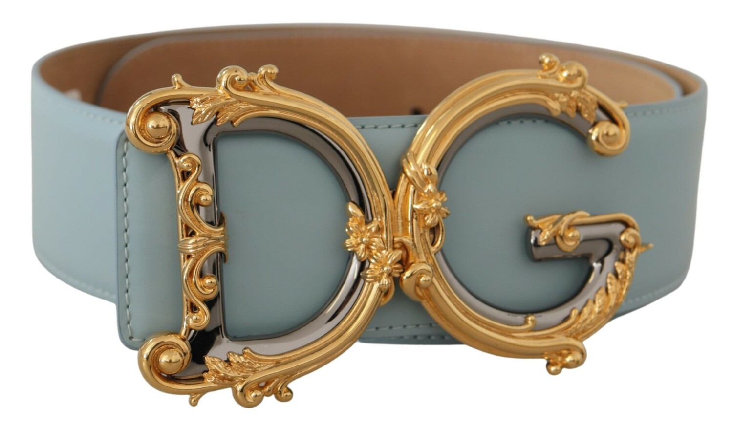 

Элегантный синий кожаный ремень с пряжкой-логотипом Dolce & Gabbana