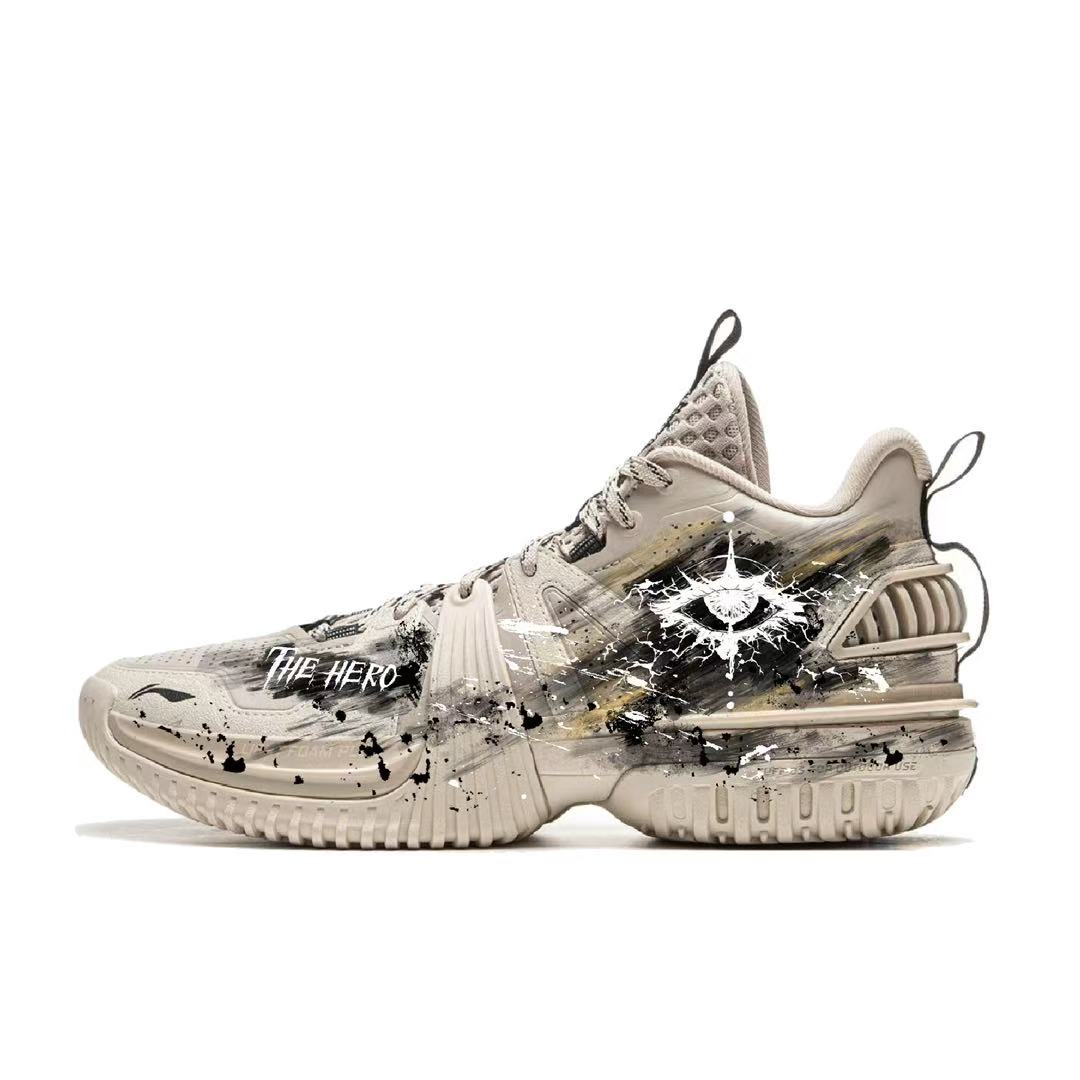 

Li Ning Storm 2024 WNTR Cushioning, износостойкие высокие баскетбольные кроссовки для мужчин Li-Ning, бежевый черный