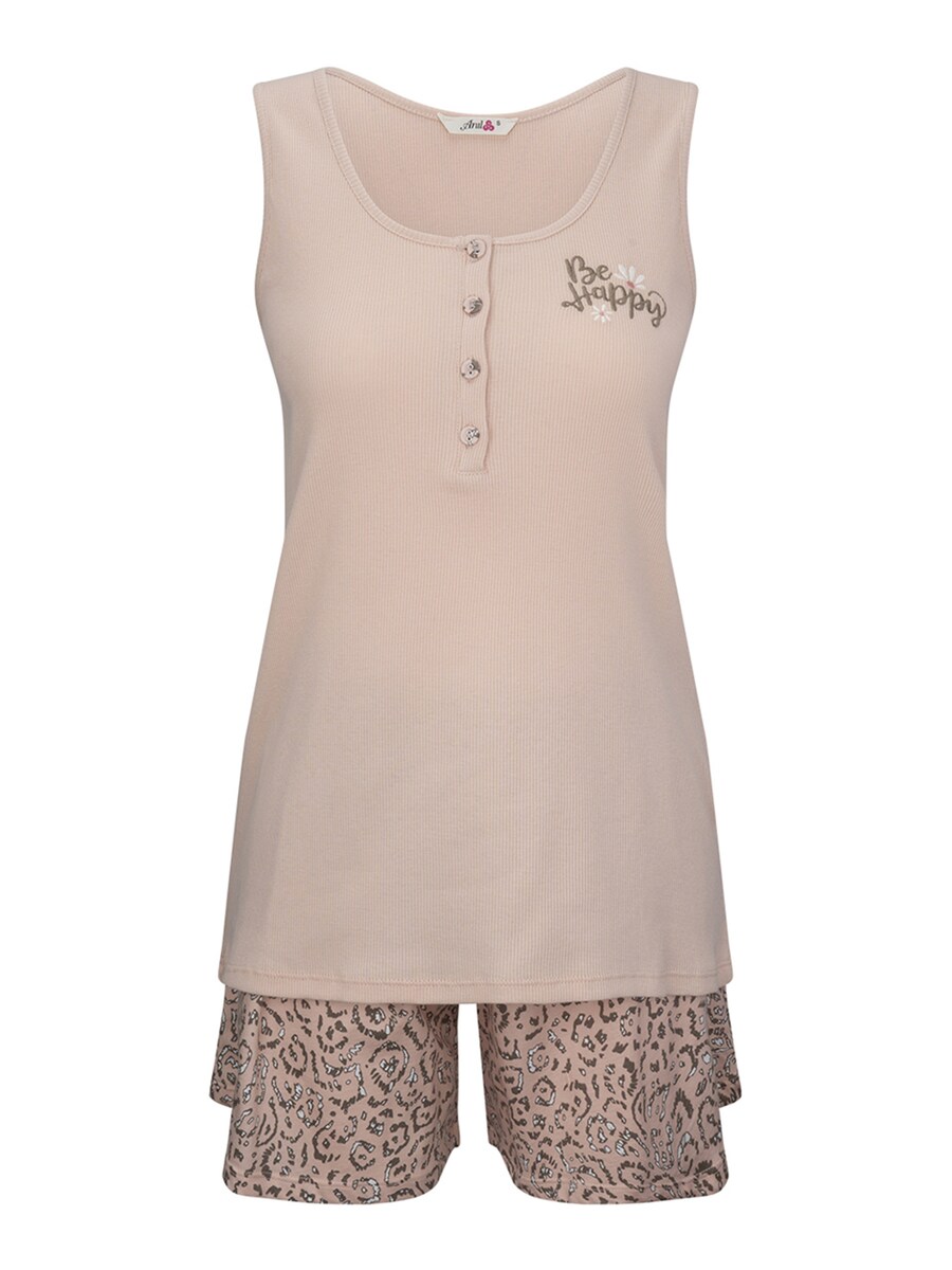 

Короткий пижамный комплект Goldenbay Liatris, бежевый/розовый