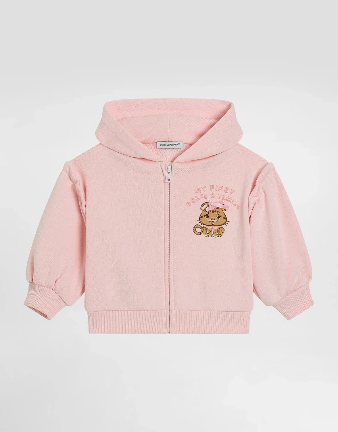 Толстовка с капюшоном с леопардовым принтом и бантом Dolce & Gabbana, розовый