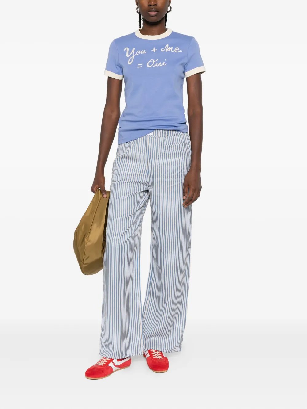 

Футболка из хлопка с вышитыми деталями Maison Labiche, синий