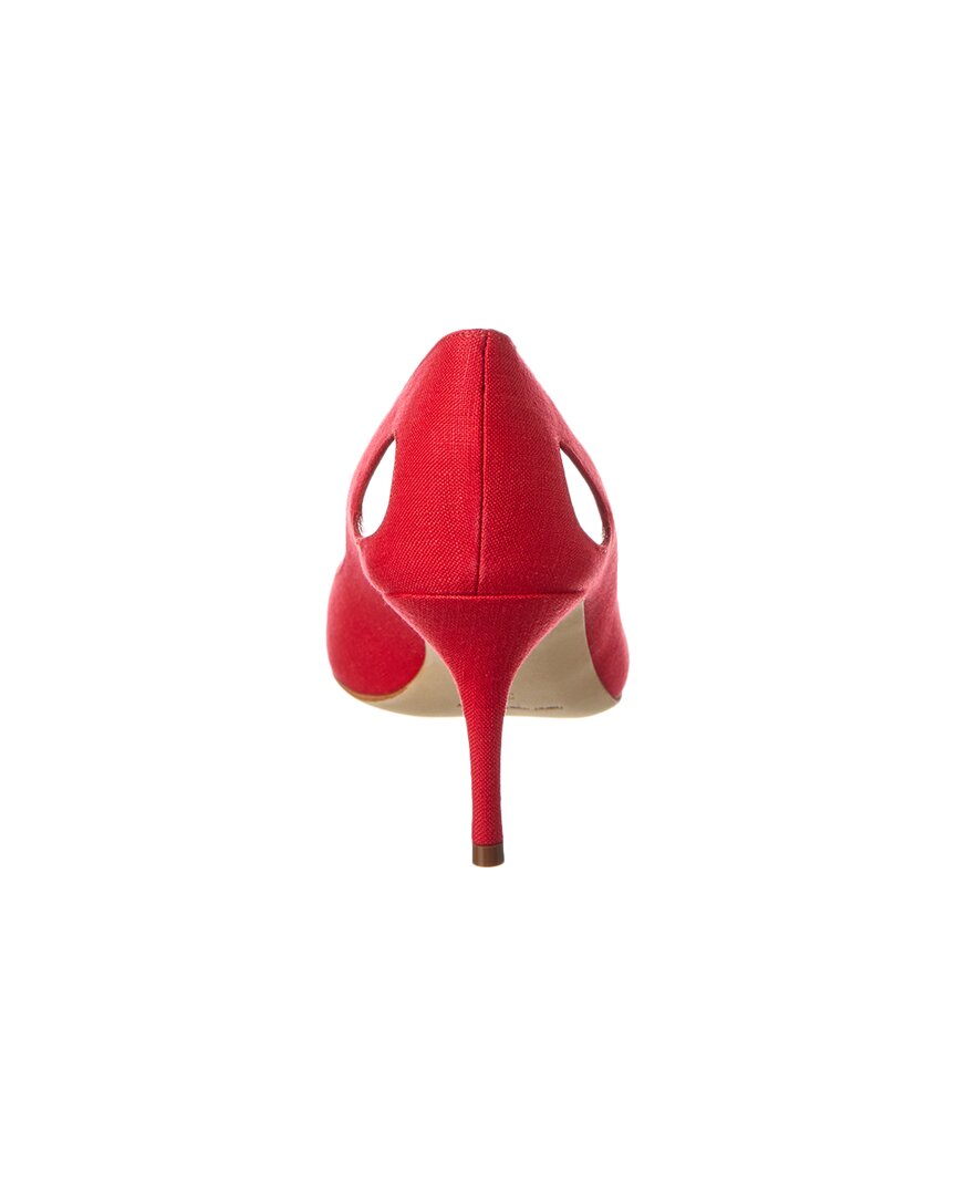 Manolo Blahnik Toplaca 70 Linen Pump, красный — фото 3