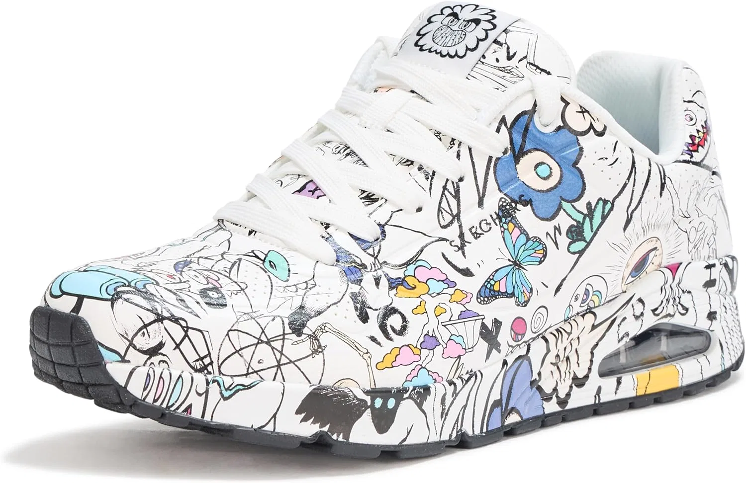 Мужские кроссовки Skechers UNO Process Sketch, White Black Multi