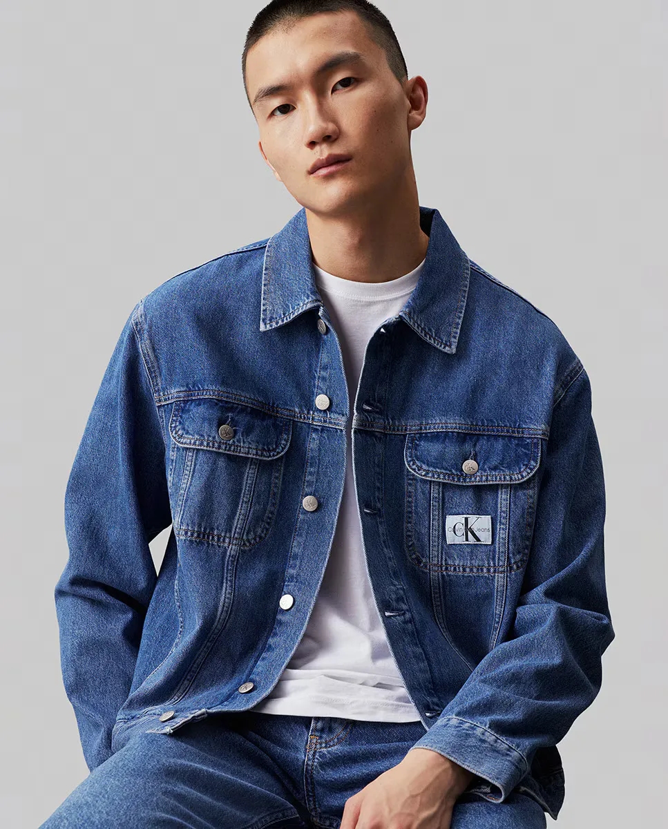

Мужская джинсовая куртка классического кроя 90-х Calvin Klein Jeans, синий
