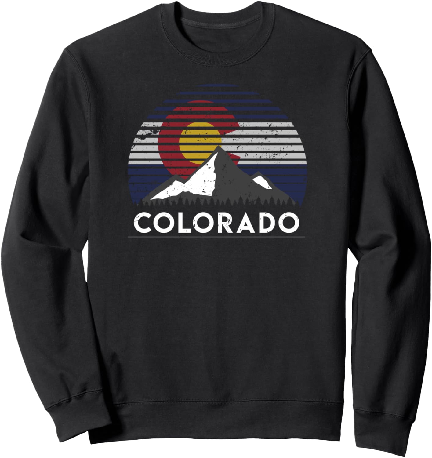 

Толстовка с изображением флага штата Колорадо и вершины Скалистых гор Vintage Rocky Mountain Designs Of Colorado, черный