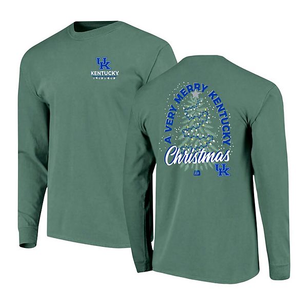 

Мужская зеленая футболка Kentucky Wildcats Comfort Colors с рождественской елкой Image One