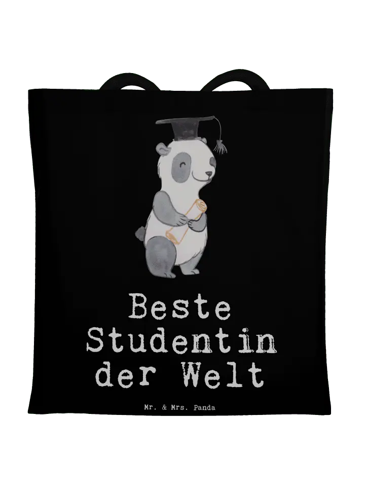 

Сумка для переноски Mr & Mrs Panda Pinguin Beste Studentin der Welt mi, черный