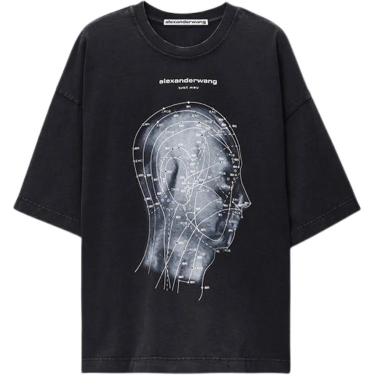 Футболка Unisex SS26 Alexander Wang, washed черный