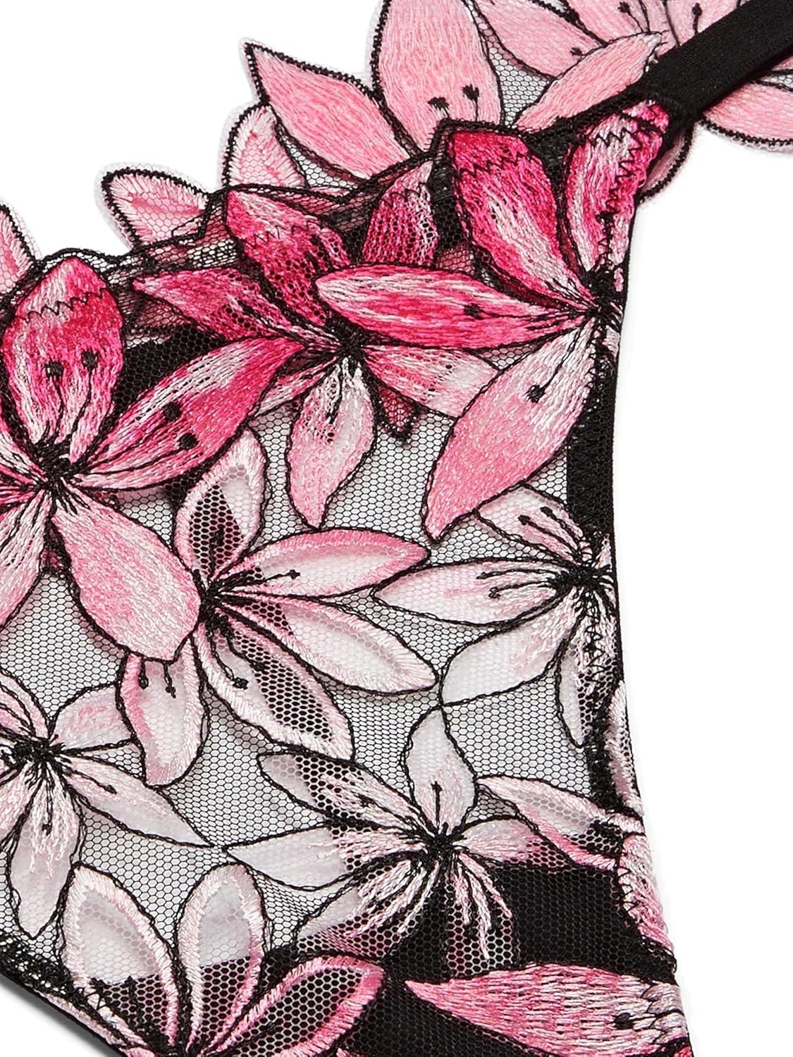 Victoria's Secret Ziggy Glam V-стринги с цветочной вышивкой, цвет Pink New, Pink Floral — фото 4