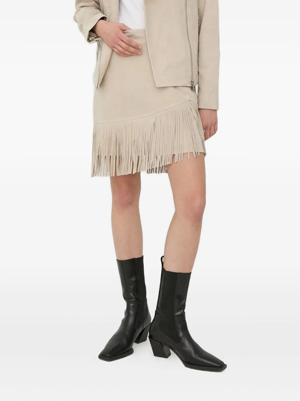 

Замшевая юбка с бахромой Bruuns Bazaar, нейтральный