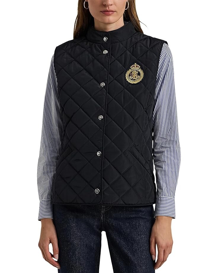 

Утепленный жилет Lauren Ralph Lauren Recycled Quilt Vest W Crest 23", цвет Dark Navy