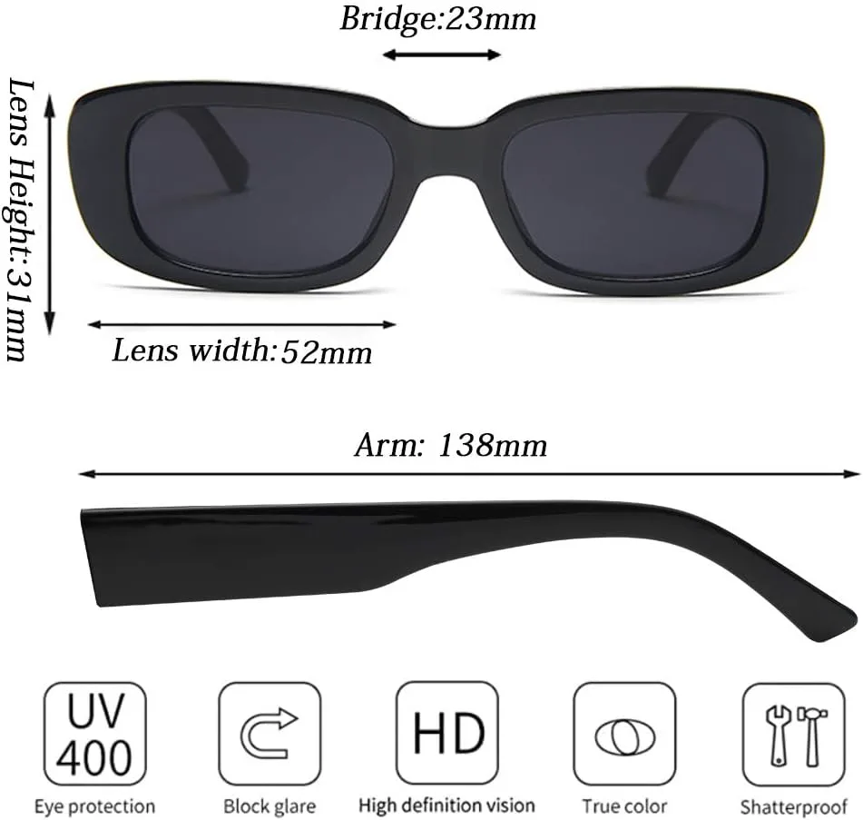 

4 пары ретро-винтажных солнцезащитных очков, маленькие квадратные и прямоугольные, в стиле 90-х, модные очки Y2K для женщин, эстетичные аксессуары Tskestvy, A
