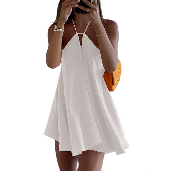 

Женское мини-платье а-силуэта на запах с открытой спиной Yesfashion, White