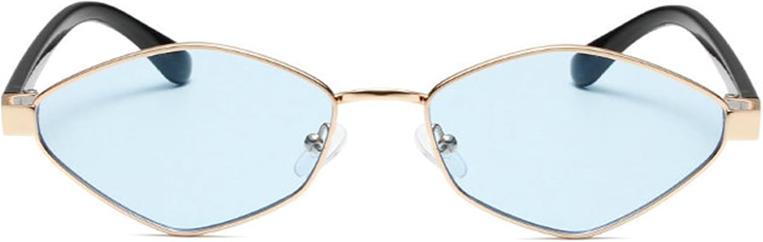 

Солнцезащитные очки Helena Retro Small Polygon Punk для женщин и мужчин, винтажные металлические, узкие, неправильной формы, модные, с защитой от УФ-излучения UV400, C4