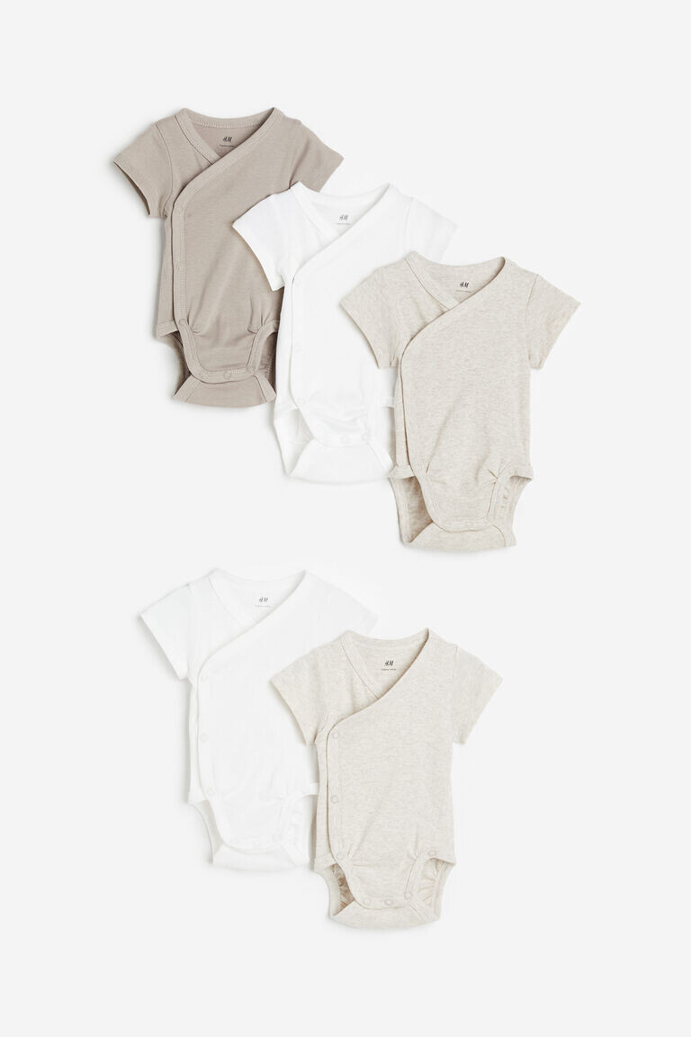 

5 пар хлопковых боди H&M, бежевый