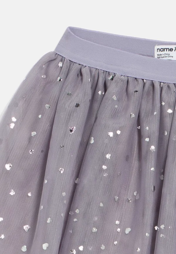 Плиссированная юбка нмфтерана Name It, Lavender Gray/Silver Coloured — фото 3