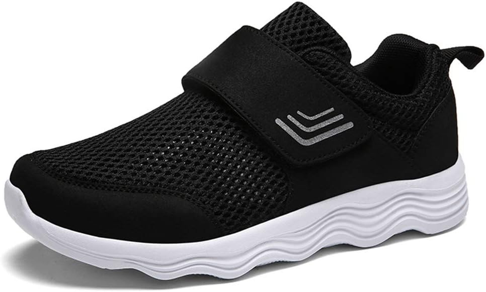 

LEADER SHOW Мужские повседневные удобные прогулочные туфли Ультралегкие лоферы с противоскользящей подошвой и застежкой-липучкой Модные кроссовки, черный