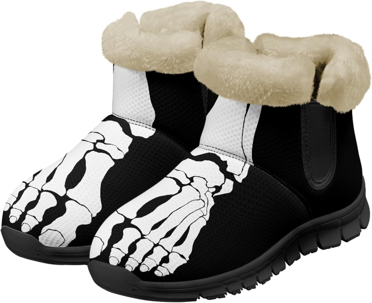 

Зимние ботинки Micoklinlin Art с отделкой фланелью для мужчин и женщин, унисекс, теплые домашние ботильоны на каждый день, уютные на молнии, черный