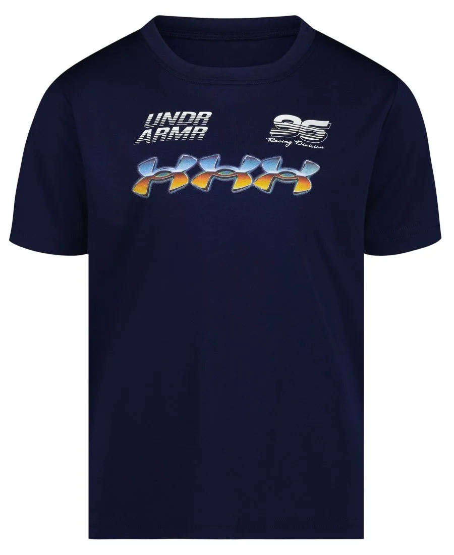 Детская футболка с коротким рукавом Tech Racer Burst 2T-7 для мальчиков Under Armour, midnight темно-синий