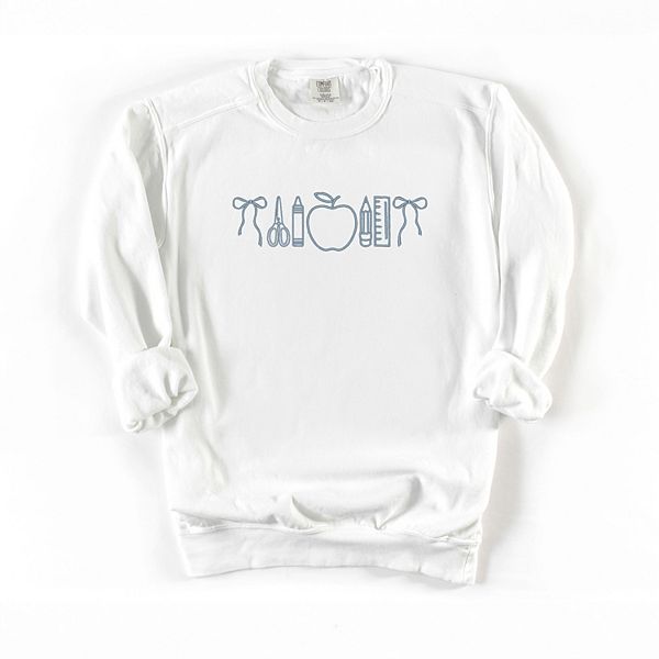 

Женский свитшот с вышитыми бантами и школьными значками Simply Sage Market, White, Белый, Женский свитшот с вышитыми бантами и школьными значками Simply Sage Market, White