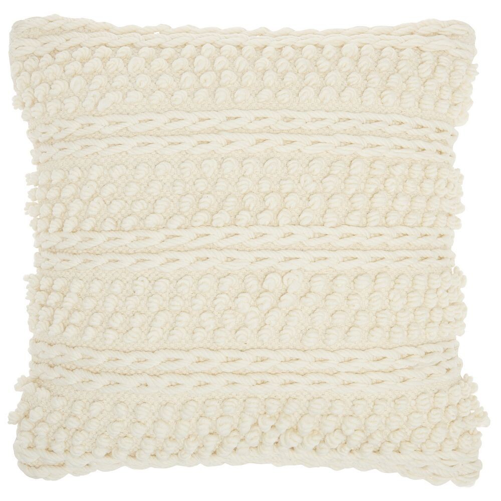 

Декоративная подушка Mina Victory Life Styles с ткаными полосками, цвет Ivory
