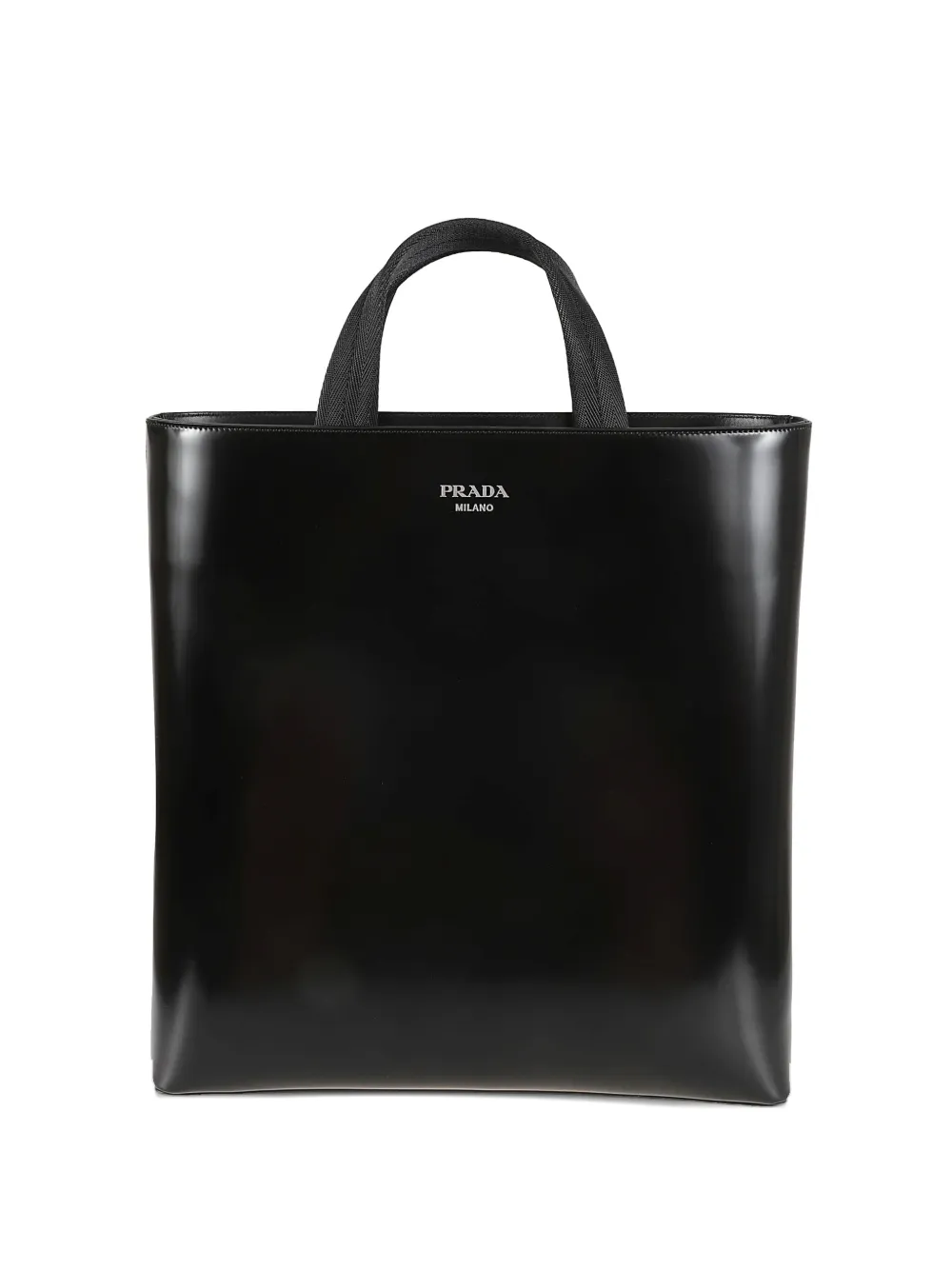 Сумка-тоут из кожи с ручками Prada, черный