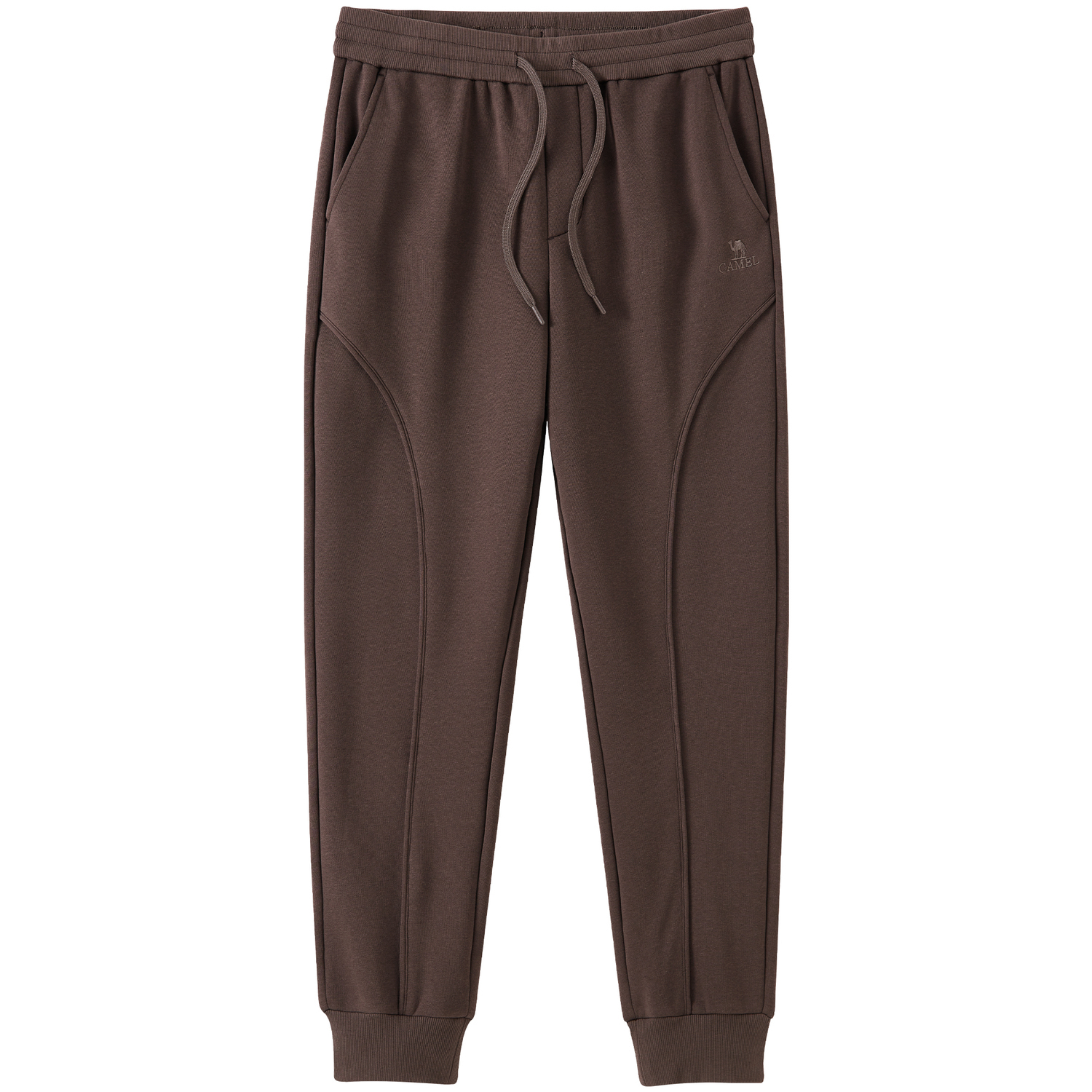 

Мужские утепленные свободные спортивные штаны с начесом из хлопка, эластичными манжетами и эффектом "разбитых костей" CAMEL, черный