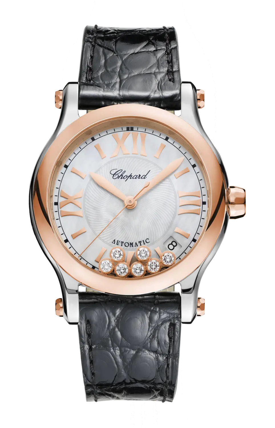 

Часы Chopard Happy sport с розовым золотом и бриллиантами 36 мм