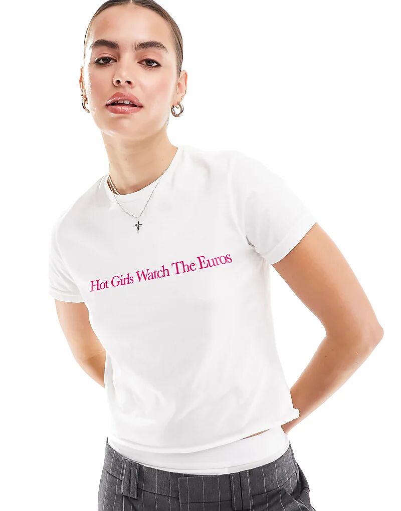

Детская футболка с надписью еврофутбола белого цвета ASOS DESIGN