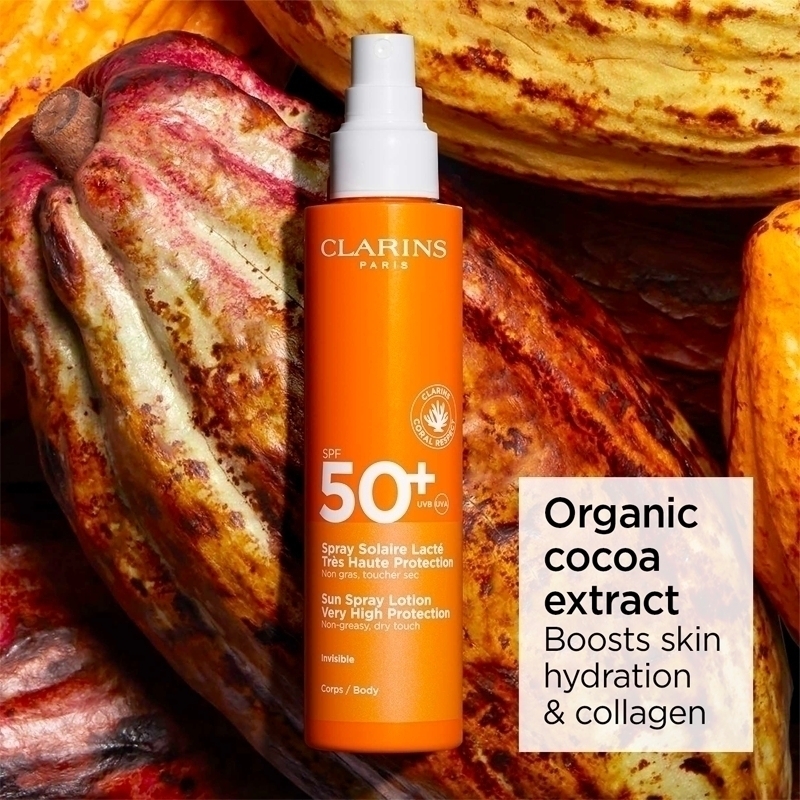 Солнцезащитный лосьон-спрей для тела и лица Clarins, spf 50+ 150 мл — фото 3