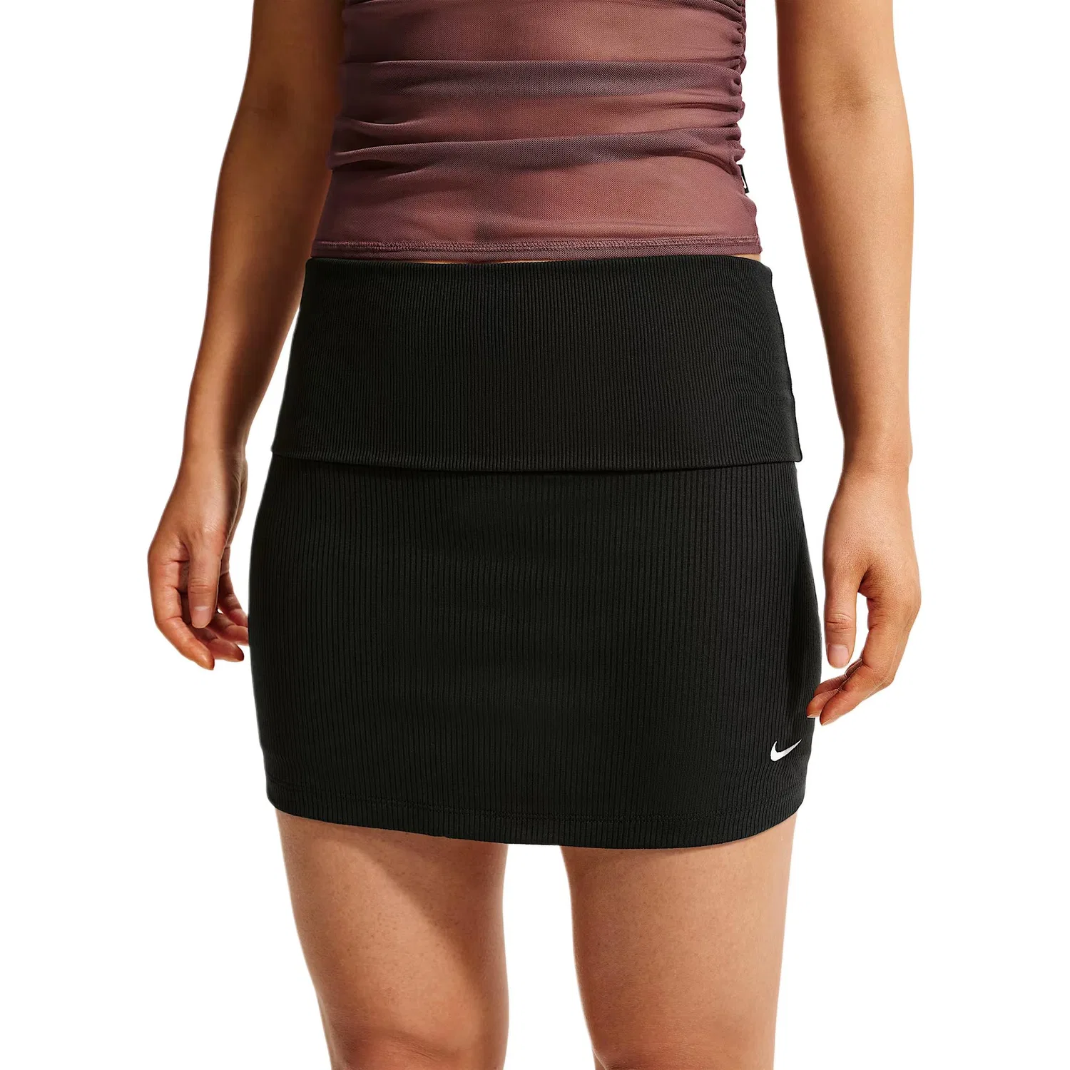 Спортивная юбка Sportswear Chill Knit Casual Short Skirts Women's Nike, Black/Sail White