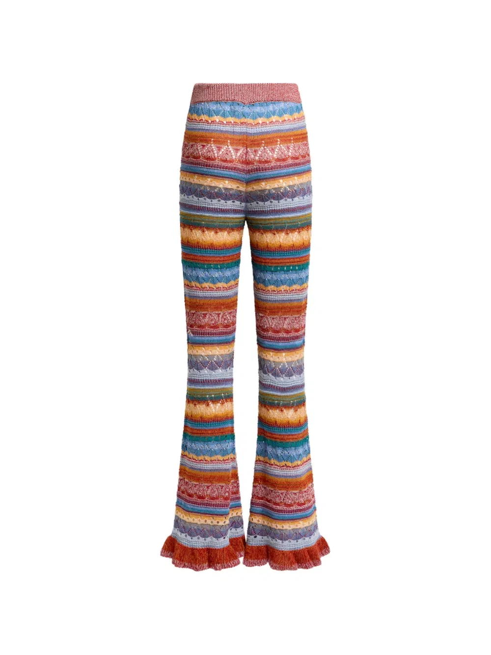 Полосатые хлопковые брюки-клеш Etro, красный