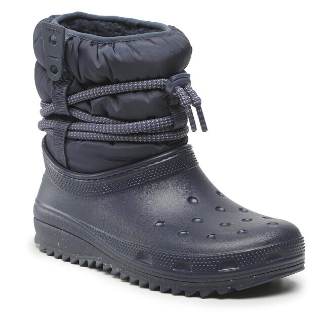 Ботинки женские Crocs ClassicNeo Puff со шнуровкой, темно-синий