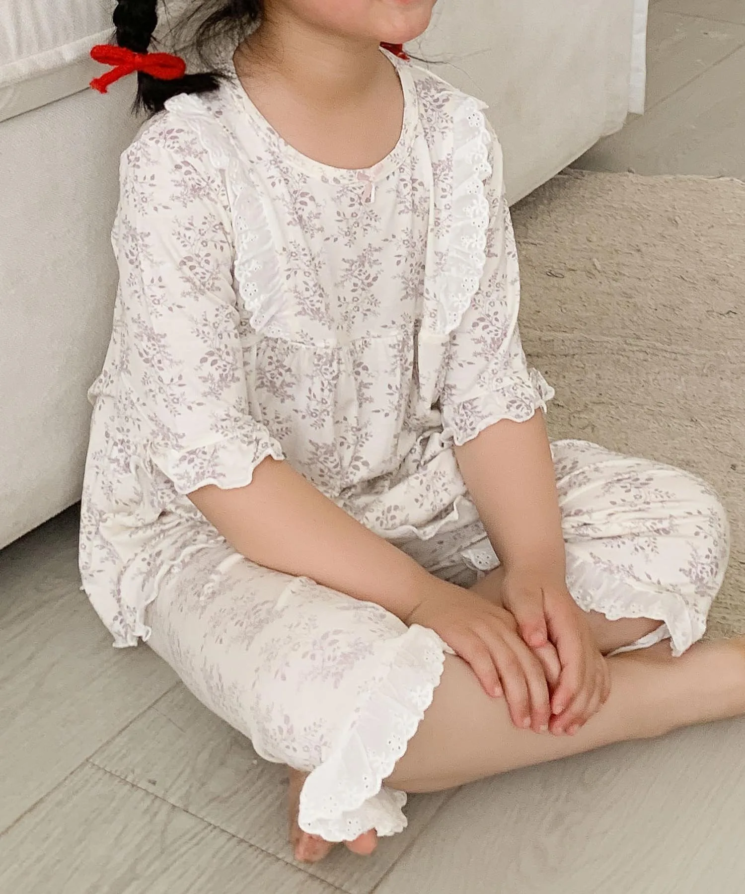 Домашний комплект с ботаническим принтом Aimoha Kids, Light beige