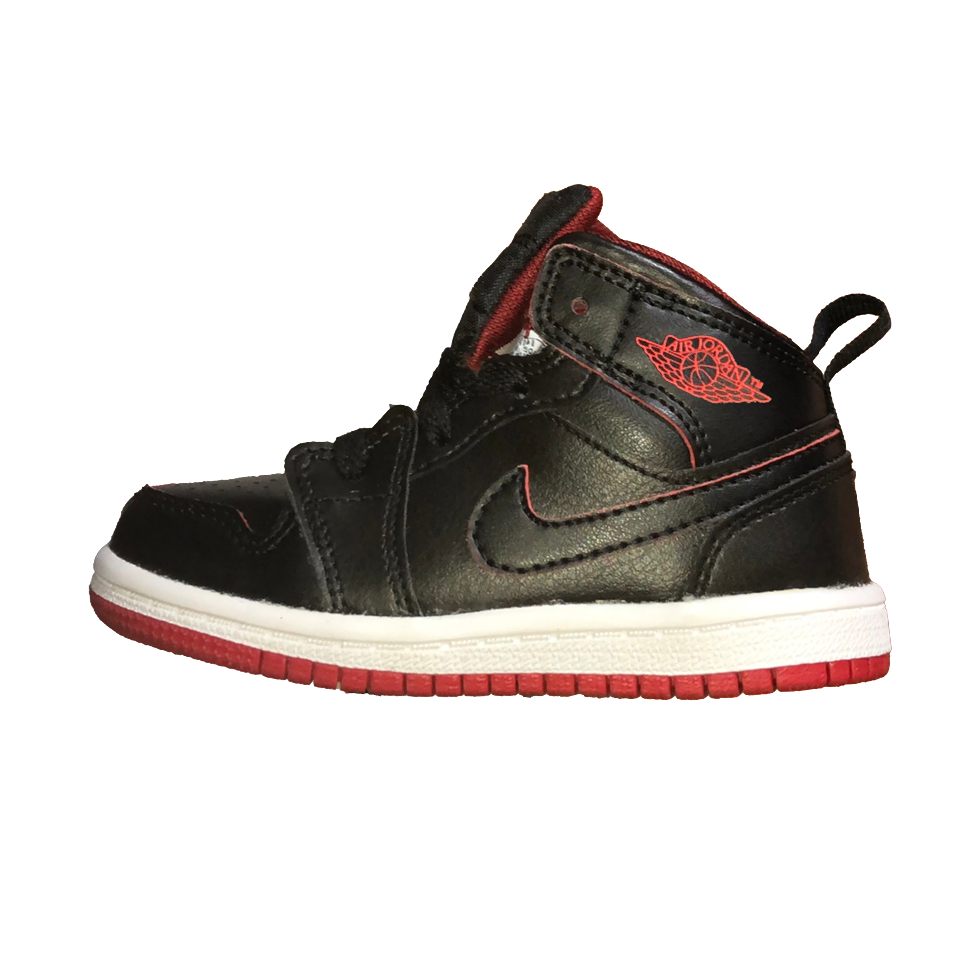 

Jordan Air 1 нескользящие износостойкие кроссовки Mid Top для малышей Black/Red