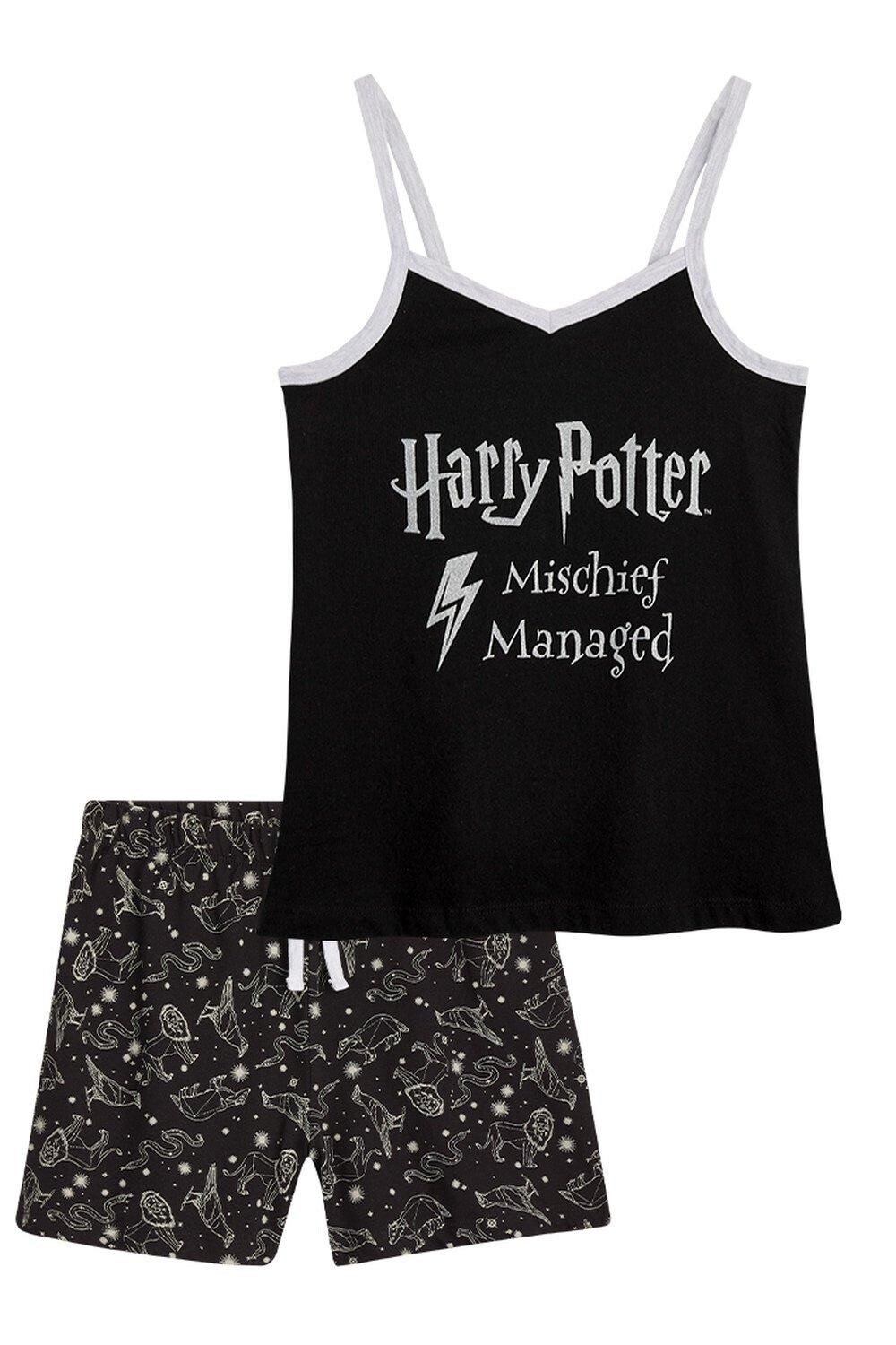 

Короткий пижамный комплект на бретелях Harry Potter, черный