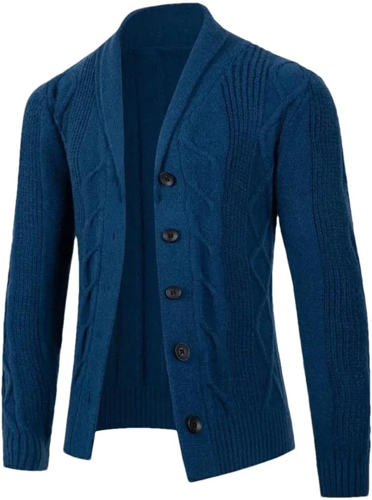 

Мужской кардиган на пуговицах с лацканом Vsadsau