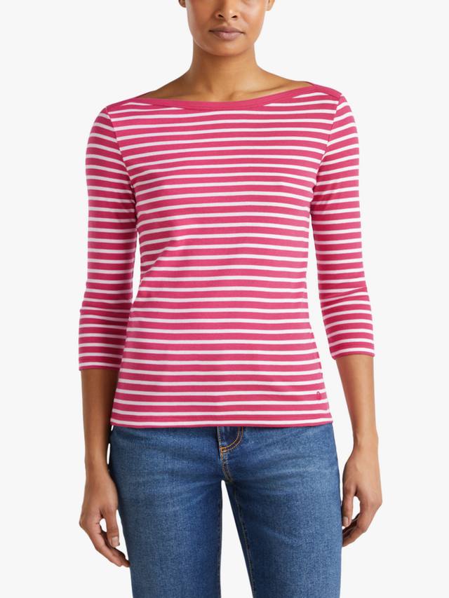 

Топ с рукавами в полоску 3/4 Benetton, цвет Magenta Red