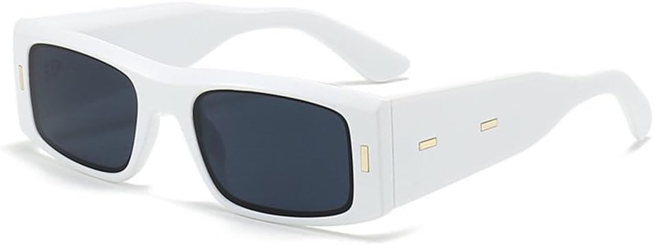 

Модные солнцезащитные очки с широкими дужками для мужчин, ретро, ​​сине-зеленые, с защитой от УФ-излучения UV400, для женщин, солнцезащитные очки с градиентом цвета чая MTZJH, White Gray