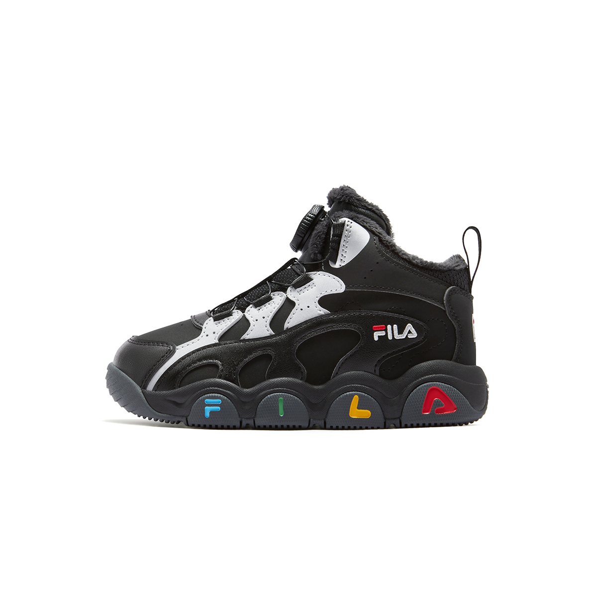 

FILA KIDS Сезонные утепленные ботинки FSW с эффектом увеличения роста черный/космическое серебро детские