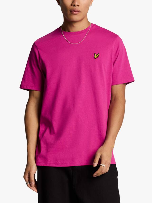 

Однотонная футболка с круглым вырезом Lyle & Scott, цвет Fuchsia