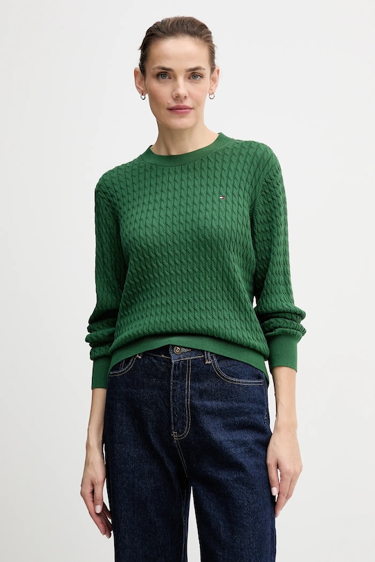

Хлопковый свитер Tommy Hilfiger, зеленый