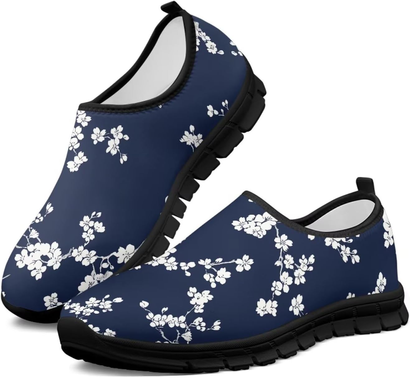 

Удобные слипоны для женщин, противоскользящие для ходьбы и бега, кроссовки с широкой носочной частью, размер США 5,5-13,5 Chririnla, Classical Floral