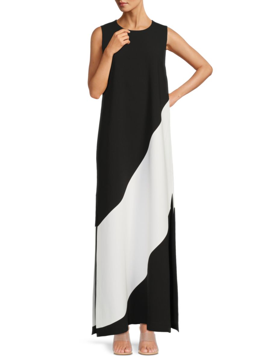 

Двухцветное платье макси Kate Alice + Olivia, цвет Black Off White