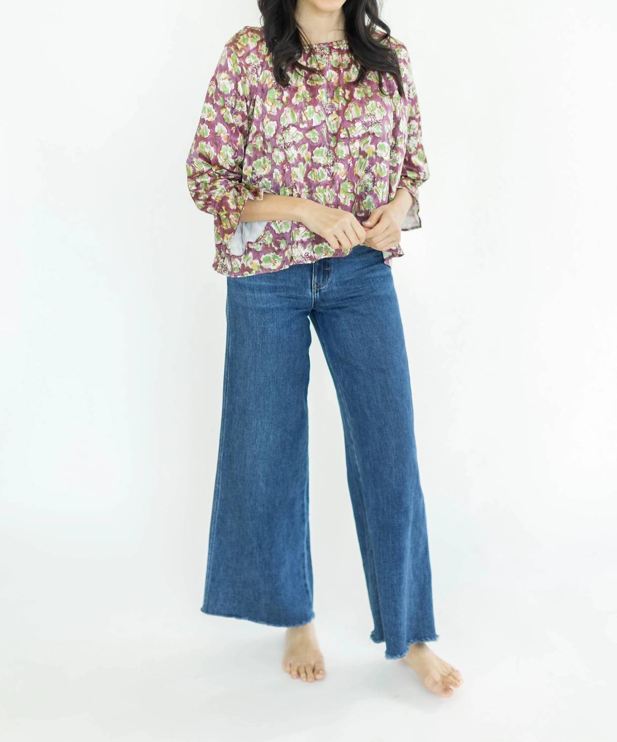 

Блузка с каллами в цвете плюмерии Clara the Label, plumeria