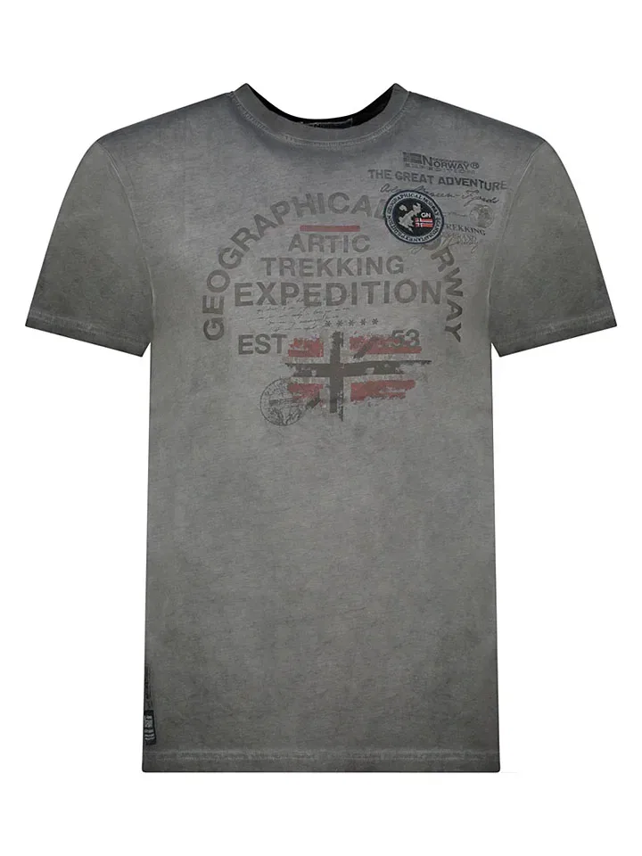 Футболка с логотипом, Geographical Norway, антрацит