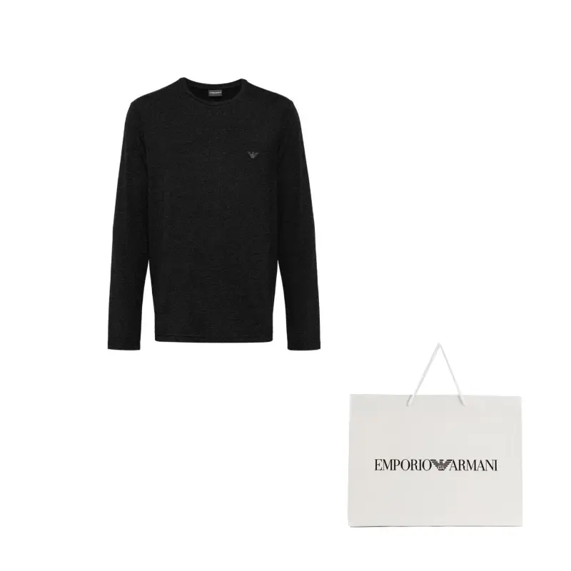 

Свитер с логотипом и круглым вырезом EMPORIO ARMANI, черный