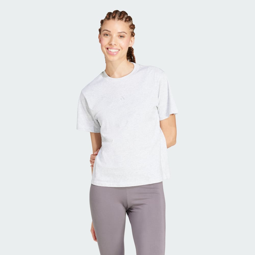 

Футболка Adidas Essentials Small Logo Cotton Tee, цвет Light Grey Heather/White