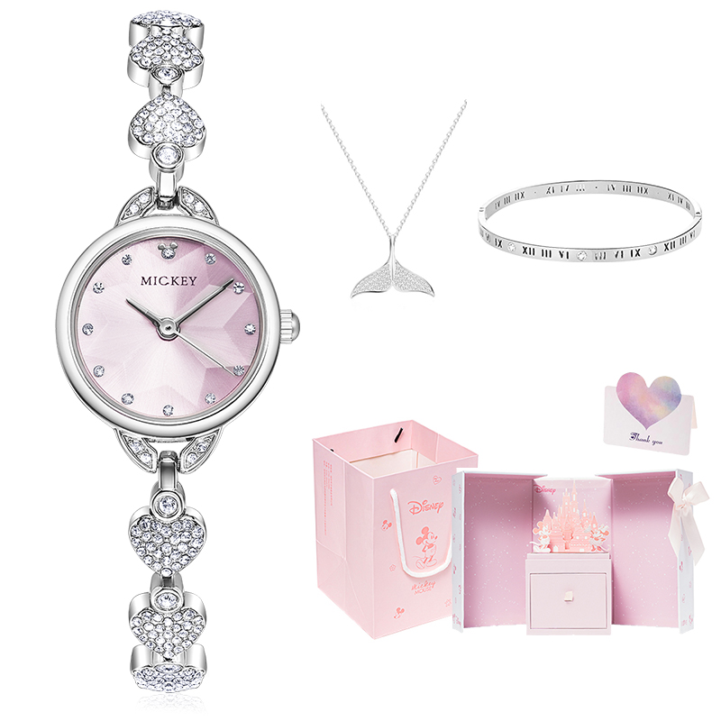 

Disney Часы Princess Quartz Movement Alloy Strap Watch Women's Watch White Dial, Girly Pink